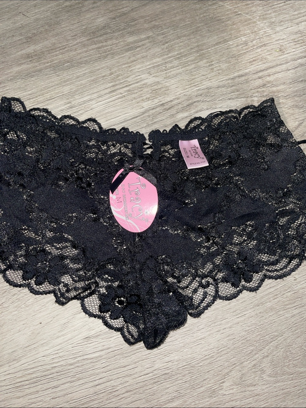 Trac Black Lace Boyshort Panty - Picture 2 of 3